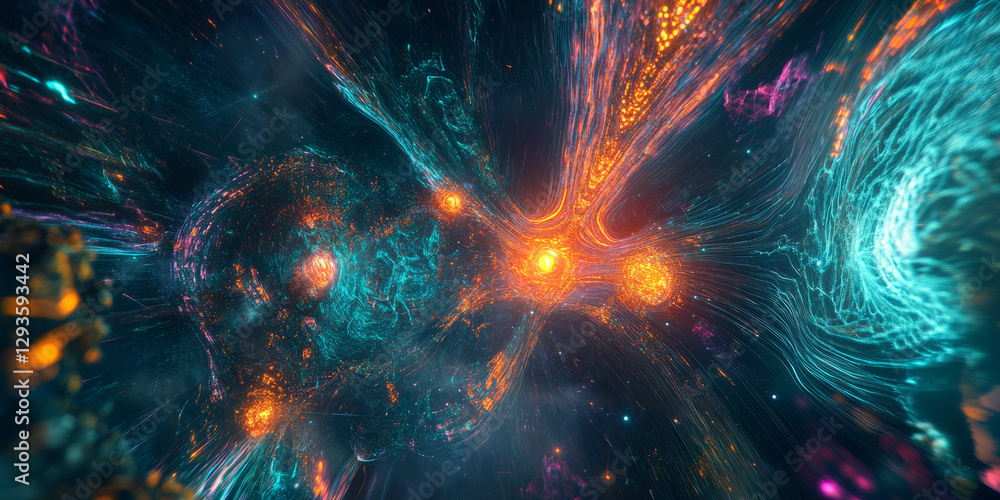 Poster a glowing futuristic representation of ai-powered cybersecurity defense, featuring cybernetic encryp