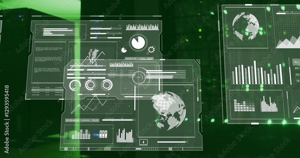 Poster image of digital data processing over computer servers