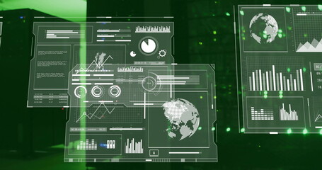 Image of digital data processing over computer servers