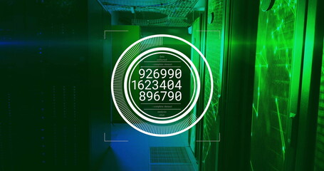 Image of digital data processing over computer servers