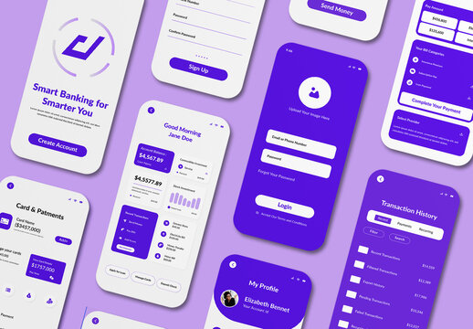 Financial Mobile Banking App UI Kit Template