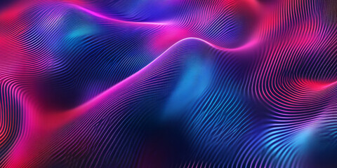 Fototapeta premium A high-tech abstract background featuring pulsating neon prisms dynamically shifting in a seamless holographic rhythm. The futuristic luminescence and modern fluid motion evoke a sense of digital