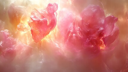 Abstract Pink and Orange Nebula Cloudscape Formation