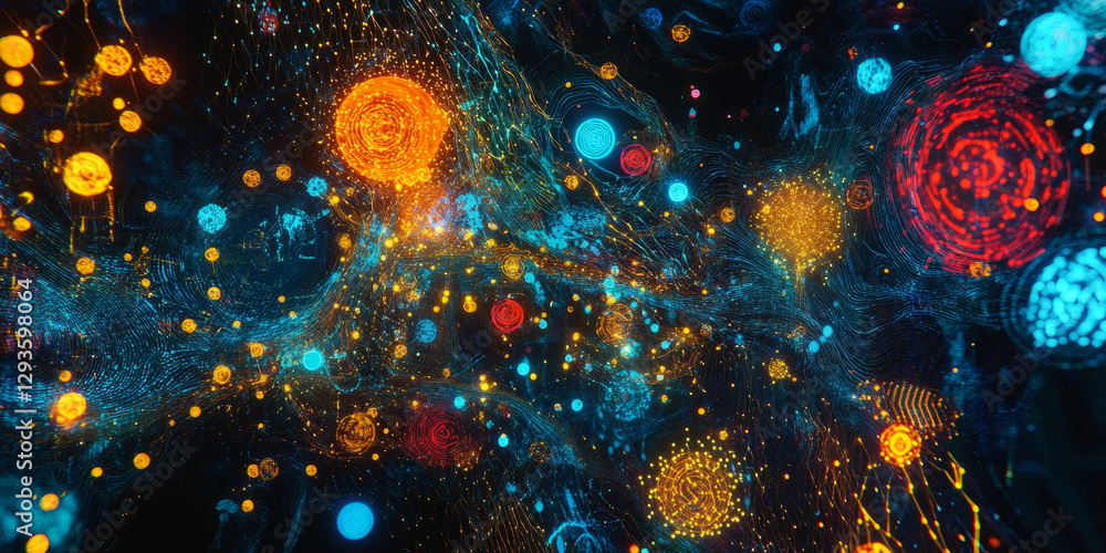 Poster a futuristic ai-driven financial ecosystem, featuring glowing cybernetic cryptocurrency nodes, pulsa