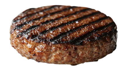 Grilled burger patty with perfect grill marks, ideal for a summer cookout or outdoor barbecue event