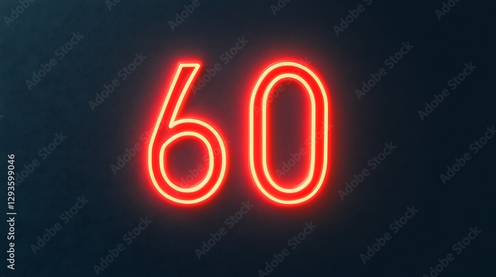 Poster a glowing neon sign displays the number 