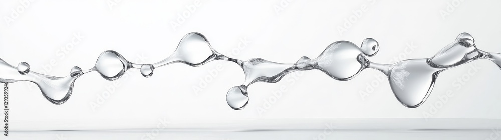 Aufkleber crystal clear water drops floating on a white background display