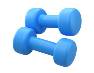 Pair of gym dumbbells isolated on transparent background
