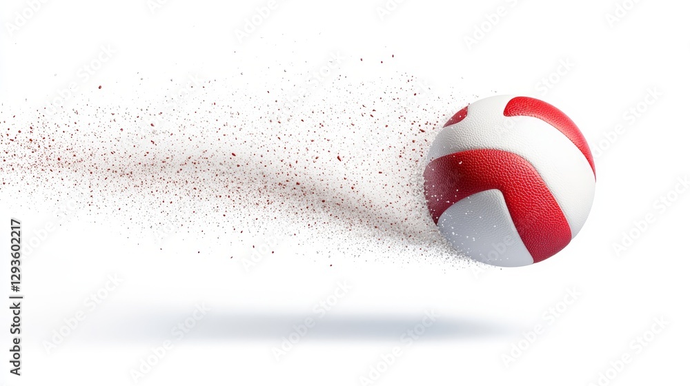 Poster dynamic motion of a volleyball in action with blurred trail effect