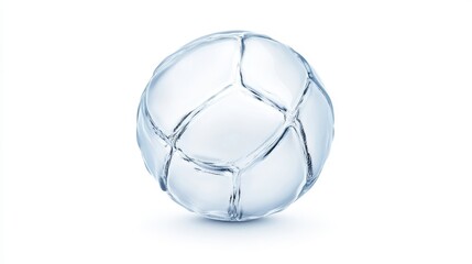 Naklejka premium Glass soccer ball on a white background for sports concept