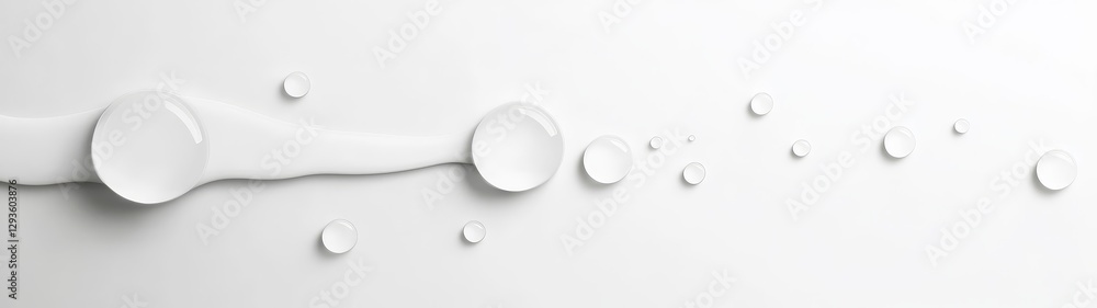 Poster water droplets on surface with smooth liquid flow background