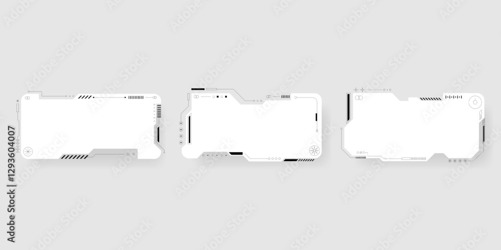 Poster futuristic interface ui elements. futuristic hud elements. hud interface set. vector illustration.