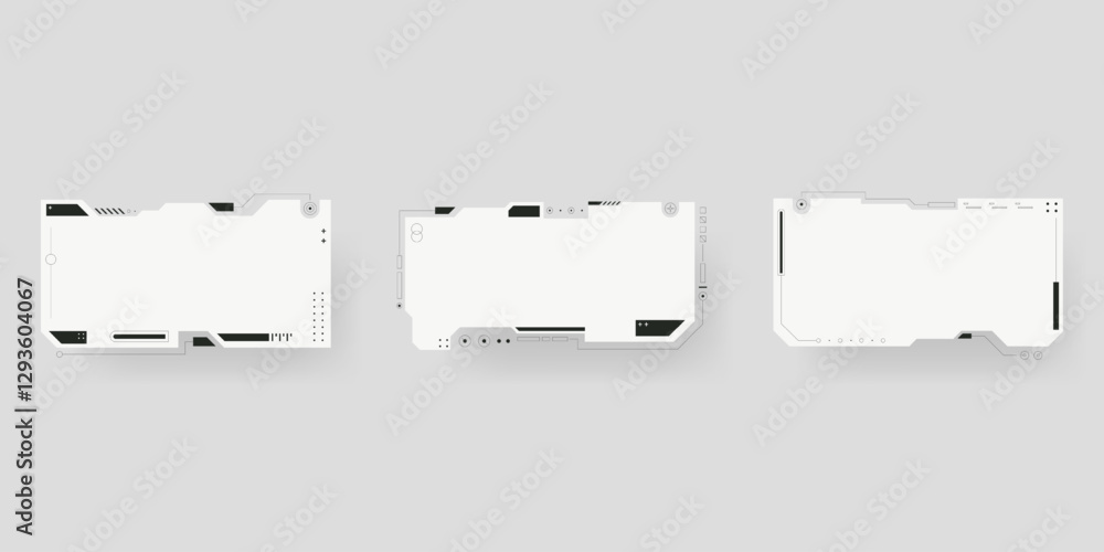 Poster futuristic interface ui elements. futuristic hud elements. hud interface set. vector illustration.