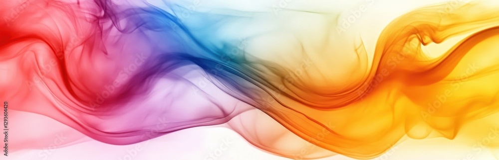 Poster vibrant and colorful abstract background featuring smooth flowing waves in various shades. this artw
