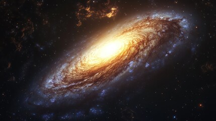 Spiral galaxy in deep space; cosmic view; celestial body