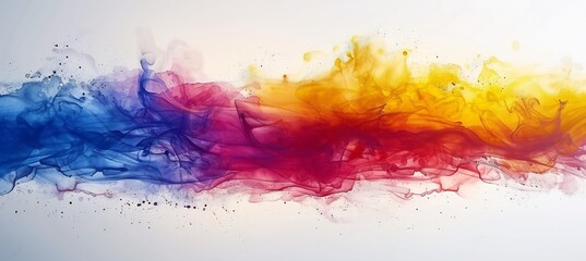 Obraz premium Abstract brushstroke design capturing movement of student raising their hand in class with fluid lines and soft colors that symbolize active learning leaving room for creative text or design