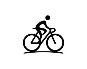 Fototapeta premium silhouette of a man riding a bike