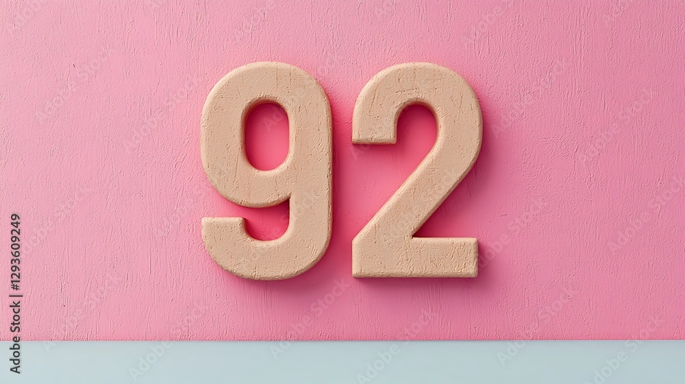 Poster a large, textured numeral 