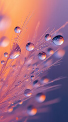 Spring plant with dew drops