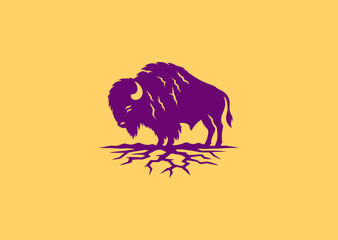 Cracked Earth Bison Logo – A bold bison with shattered ground beneath, embodying unstoppable force and raw power.