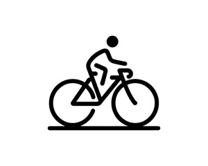 silhouette of a cyclist on a bicycle