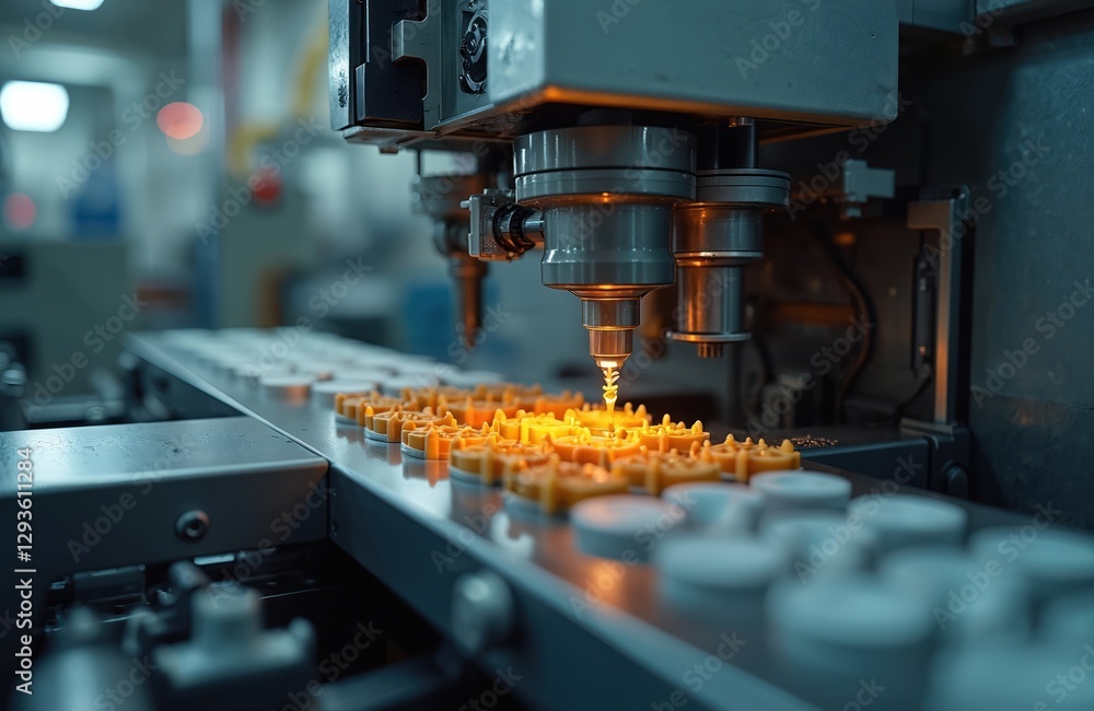 Poster automated injection molding tech in well-equipped factory produces plastic components with precision