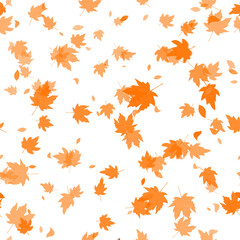 Yellow wedge leaves on a white background, seamless mattern