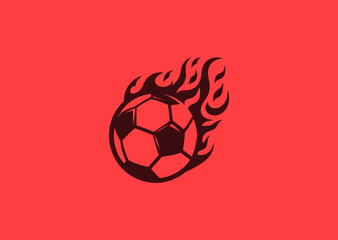 Flaming Soccer Ball Logo – A soccer ball with blazing fire effects, embodying speed, intensity, and power.