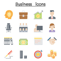 Business icon set in thin line style