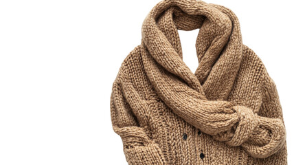 Cozy knitted sweater displayed on a clean surface, highlighting craftsmanship and texture for autumn fashion