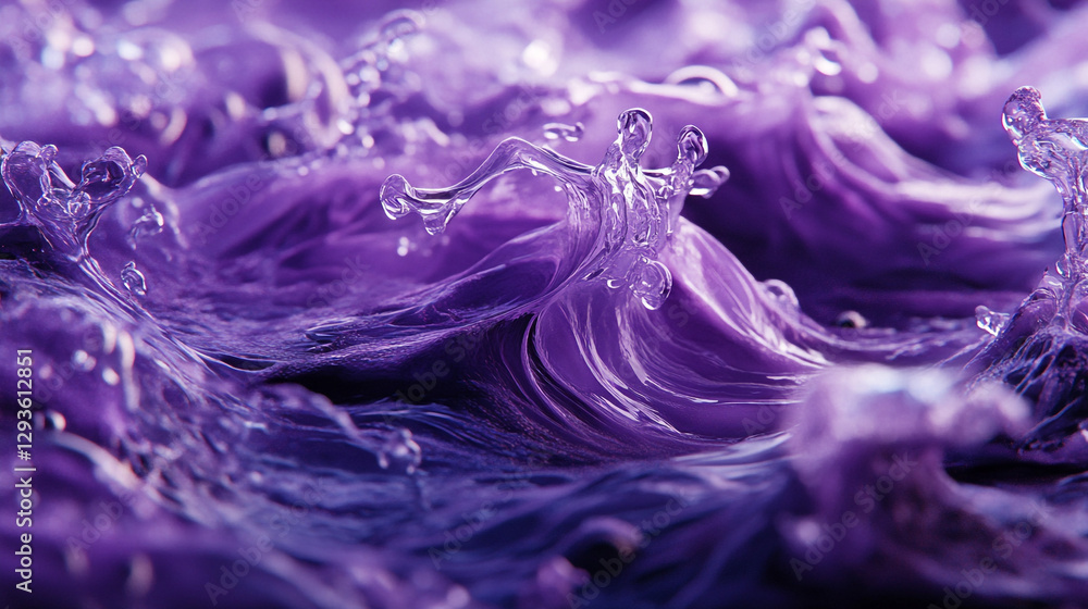 Aufkleber abstract purple water waves liquid texture background design art flow fluid color shiny style image