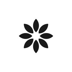 Wheat grains. Vector ornament and pattern with ears of wheat in round shape. Isolated illustration and silhouette on white background.