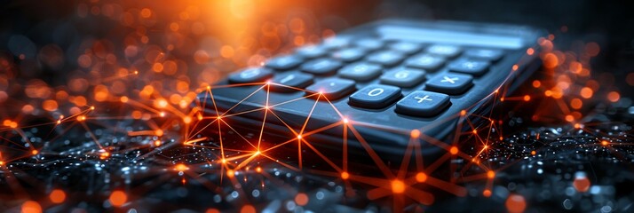 Fluid gradient mesh design of scientific calculator soft shapes morphing into digital numbers representing innovation and fluid learning in STEM leaving room for creative text