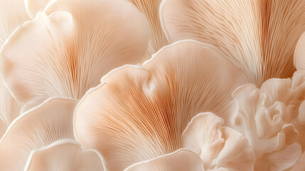 Mushrooms growing on a white background, close-up of mushrooms
