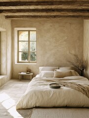 The bedroom shows a minimalistic approach for interior design