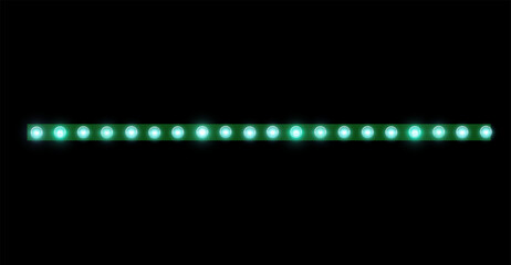 Retro LED strip with green neon lights, Vector illustration. © sabelskaya