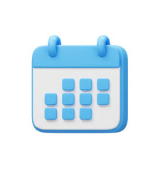 blue calendar icon isolated on white