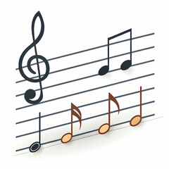 music notes on a stave or staff