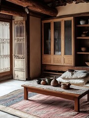 This is an interior shot of a traditional Korean room