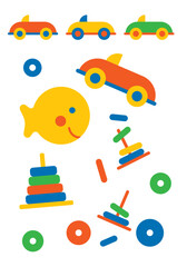 Baby toys vector elements