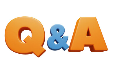 Q and A - question and answer, word written on 3d icon