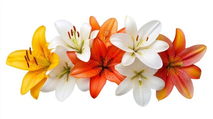 Obraz premium Colorful Lily Flowers Arranged in a Beautiful Floral Composition