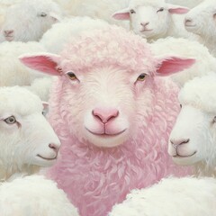 Pastel Pink Lamb with Fuller Snout