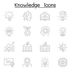 Fototapeta premium Knowledge icons set in thin line style