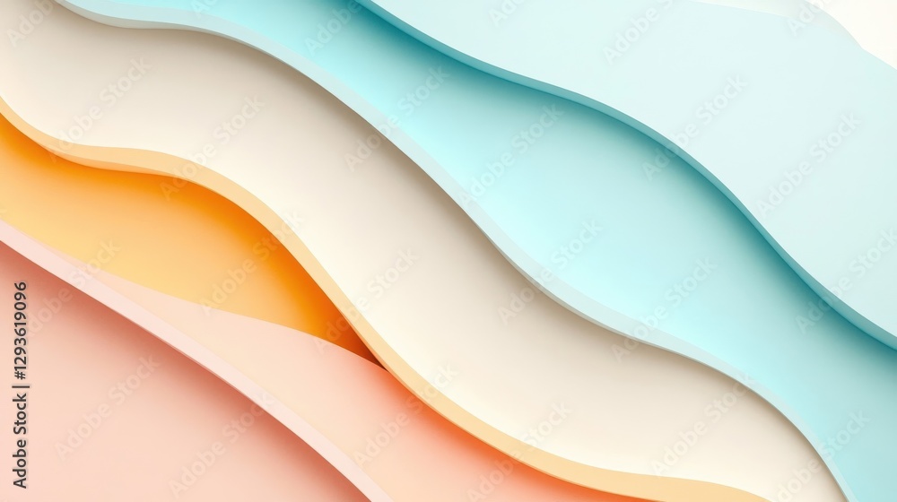 Aufkleber abstract wavy design depicting colorful layered swirls in different hues