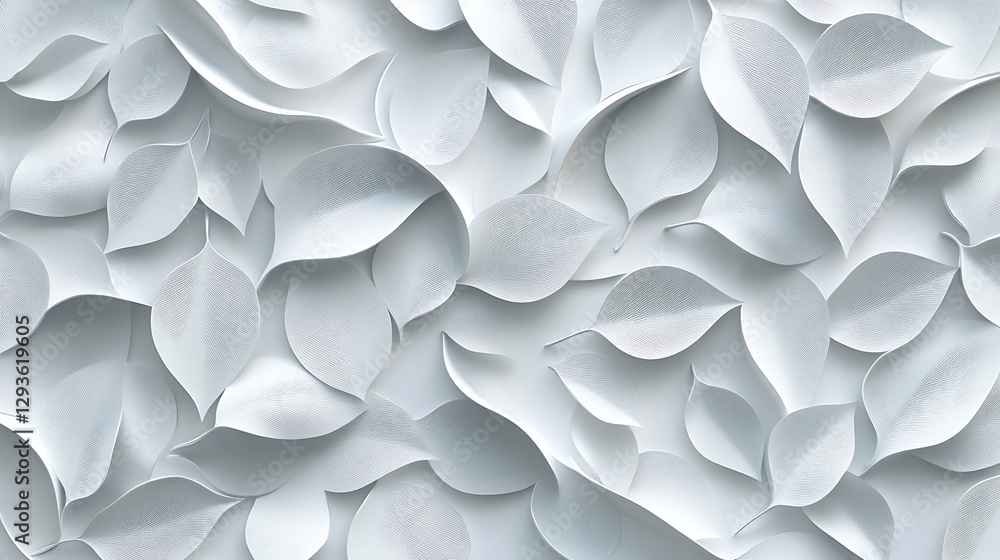 Aufkleber abstract white leaves pattern with 3d effect, abstract white leaves pattern with a 3d effect, creati