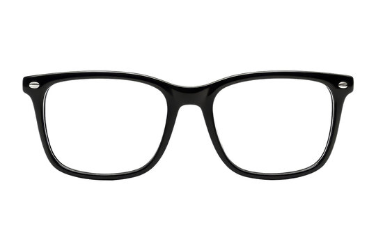 Front view stylish black glasses product photography