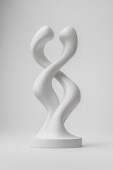 Sculpture features elegant curves intertwining, symbolizing harm