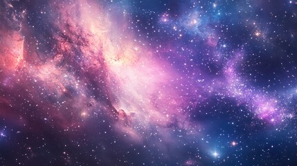 Naklejka premium Colorful nebulae in deep space, cosmic clouds of gas and dust, vast expanse of the universe. Use for science education, astronomy posters, wallpaper