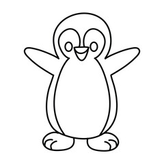 Penguin animal Coloring Page Illustration